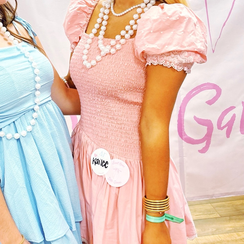 LOVESHACKFANCY MINI PREPPY PINK DRESS!!!